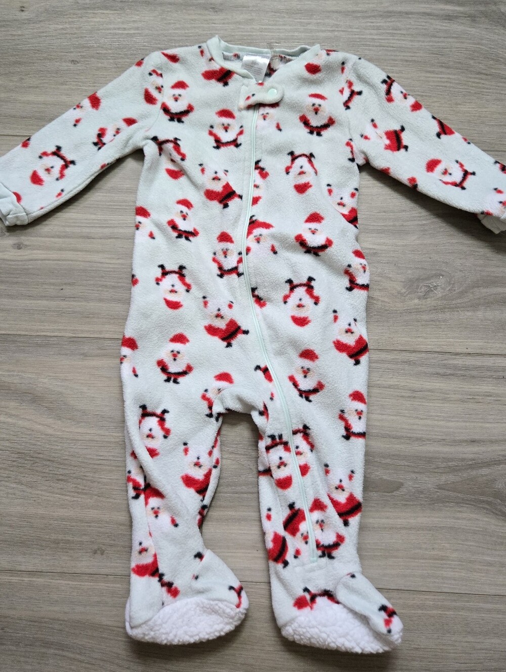 Baby Gear Santa Print Footed Sleeper Pajamas